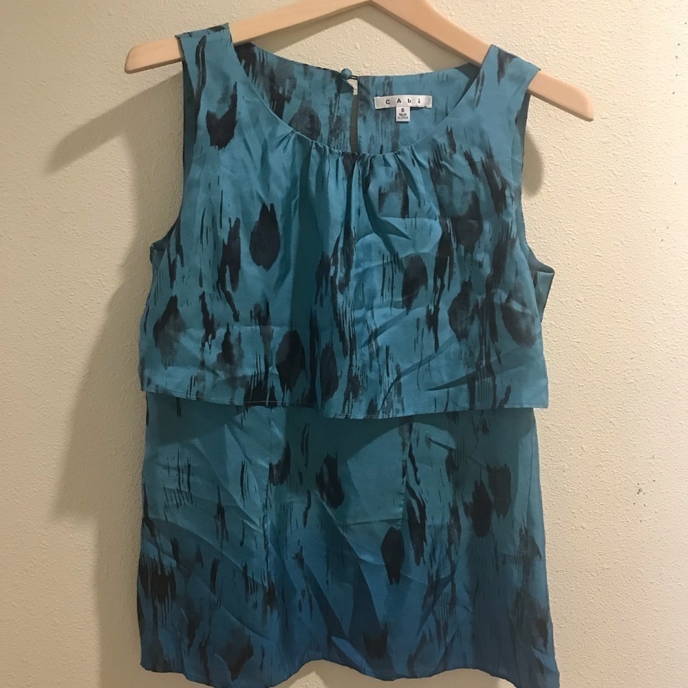 CABI sleeveless top 100% Silk Sz S